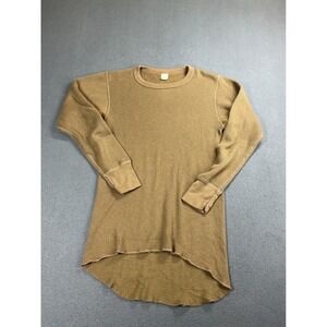 A CTEX Thermal Shirt Mens Medium Brown Long Sleeve Waffle Weave Knit 70s 80s USA